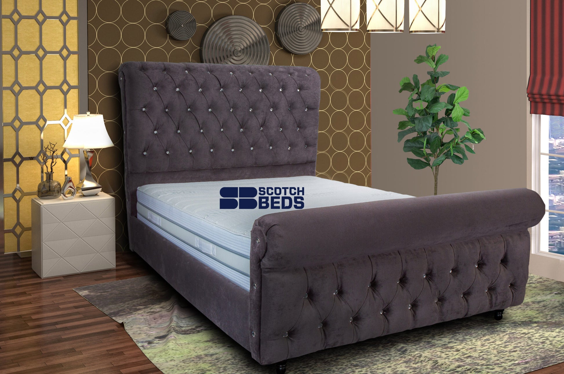 Bedroom interior. Bed. 3d illustration