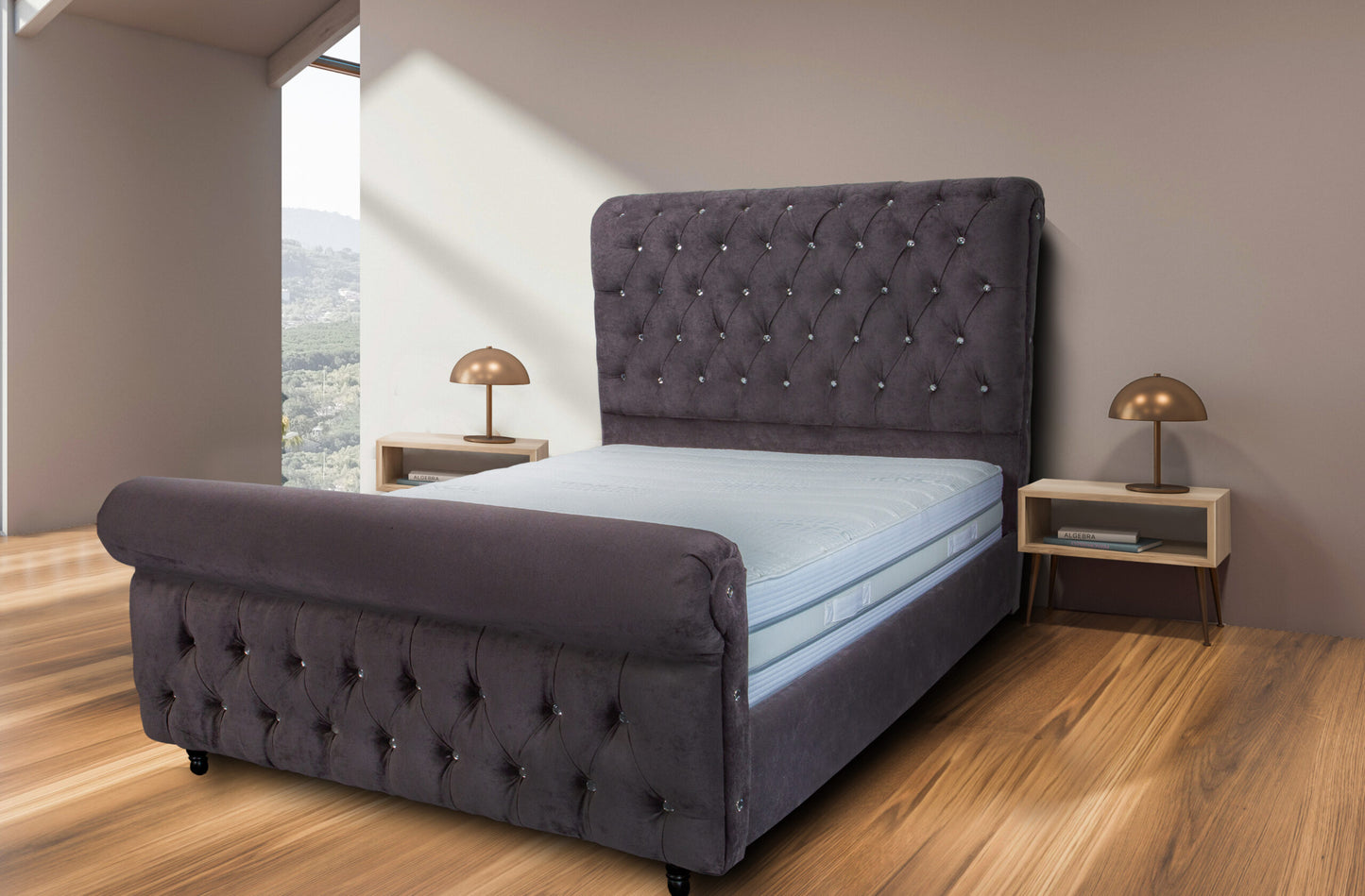 Stylish white attic bedroom corner
