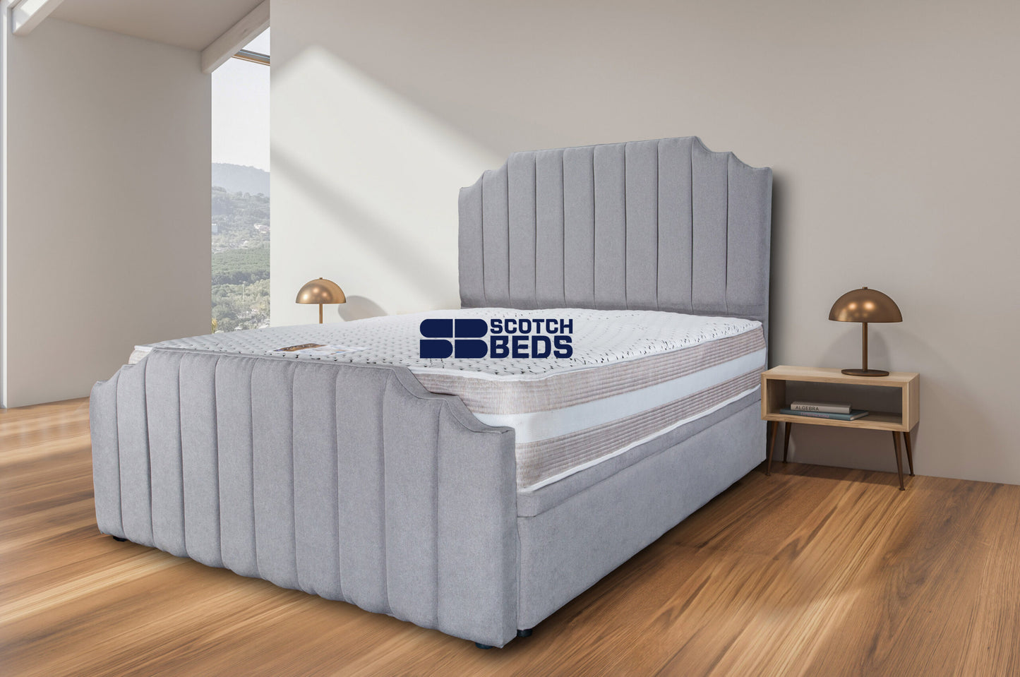 Stylish white attic bedroom corner