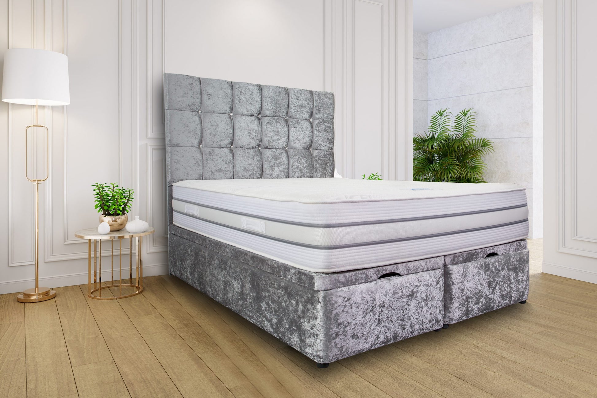 Master bedroom interior ,cozy space , modern classic design ,3d